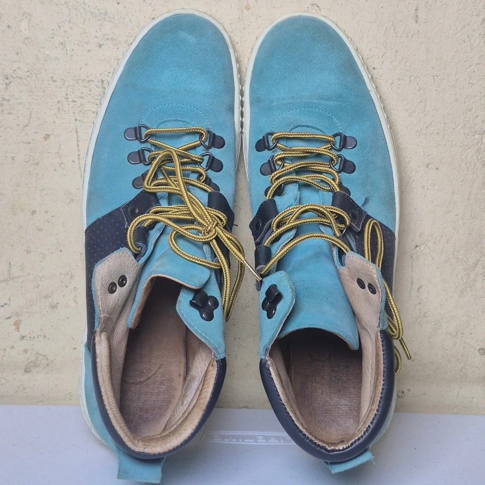 KG Kurt Geiger High Top Sneakers Mens 43 (US 10.5) Blue Suede Leather